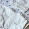 ensemble naissance bébé coton blanc trois pièces