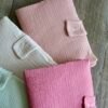 Protège carnet de santé gaze de coton personnalisé pour cadeau naissance bébé, plusieurs coloris