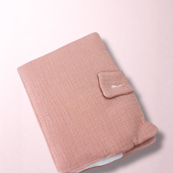 Protège carnet de santé gaze de coton personnalisé pour cadeau naissance bébé, terracotta