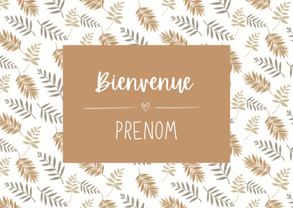 Carte de bienvenue fond bohème
