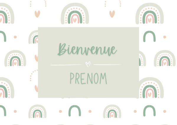 Carte de bienvenue fond bohème