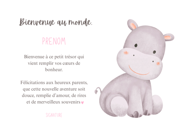 Carte de félicitations animaux mignons