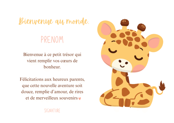 Carte de félicitations animaux mignons