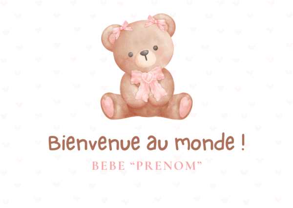 Carte de bienvenue Ourson