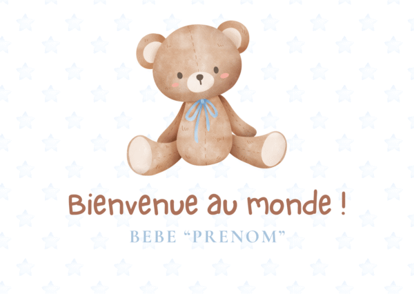 Carte de bienvenue Ourson