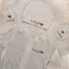 Ensemble naissance blanc 3 pièces en 100% coton, personnalisable