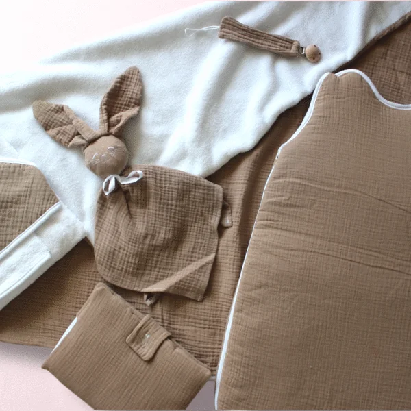 Coffret Naissance Complet Personnalisable – 6 pièces en Gaze de Coton