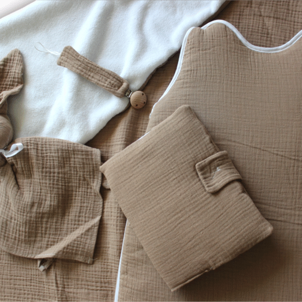 Coffret Naissance Complet Personnalisable – 6 pièces en Gaze de Coton
