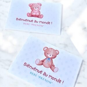 Carte de bienvenue Ourson