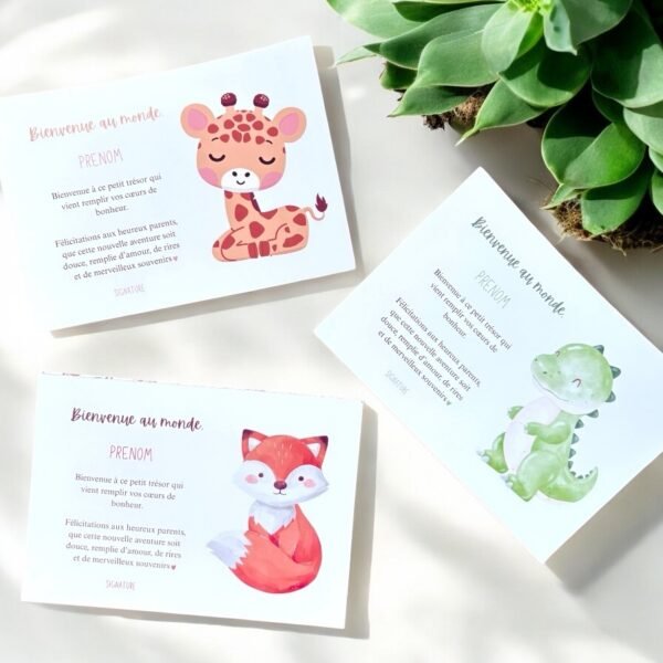 Carte de félicitations animaux mignons